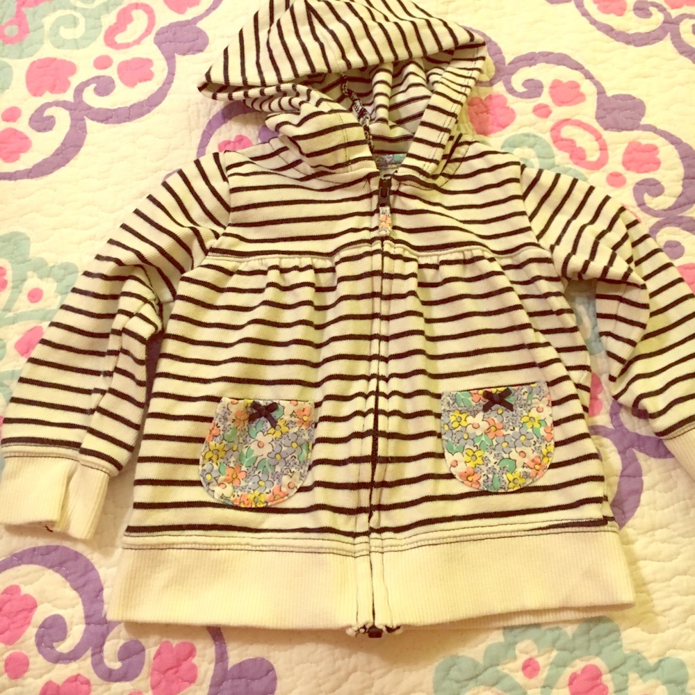 Zip up striped hoodie