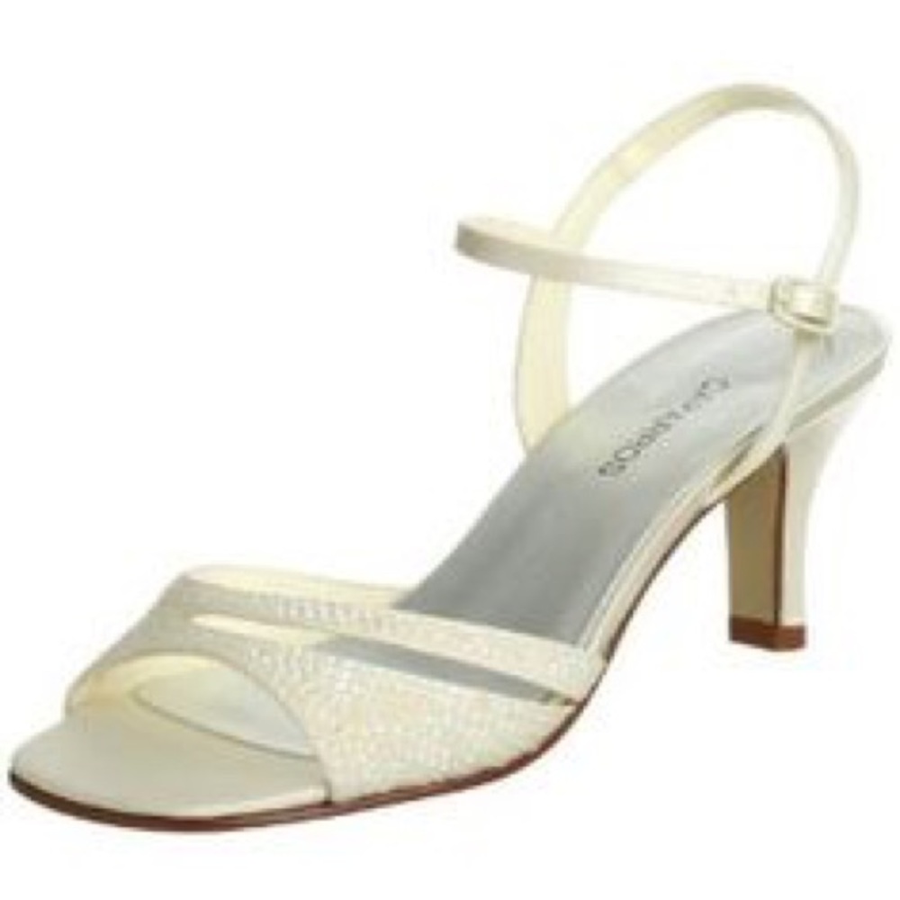Caparros Ivory Kacey Sling Back Beaded Heels