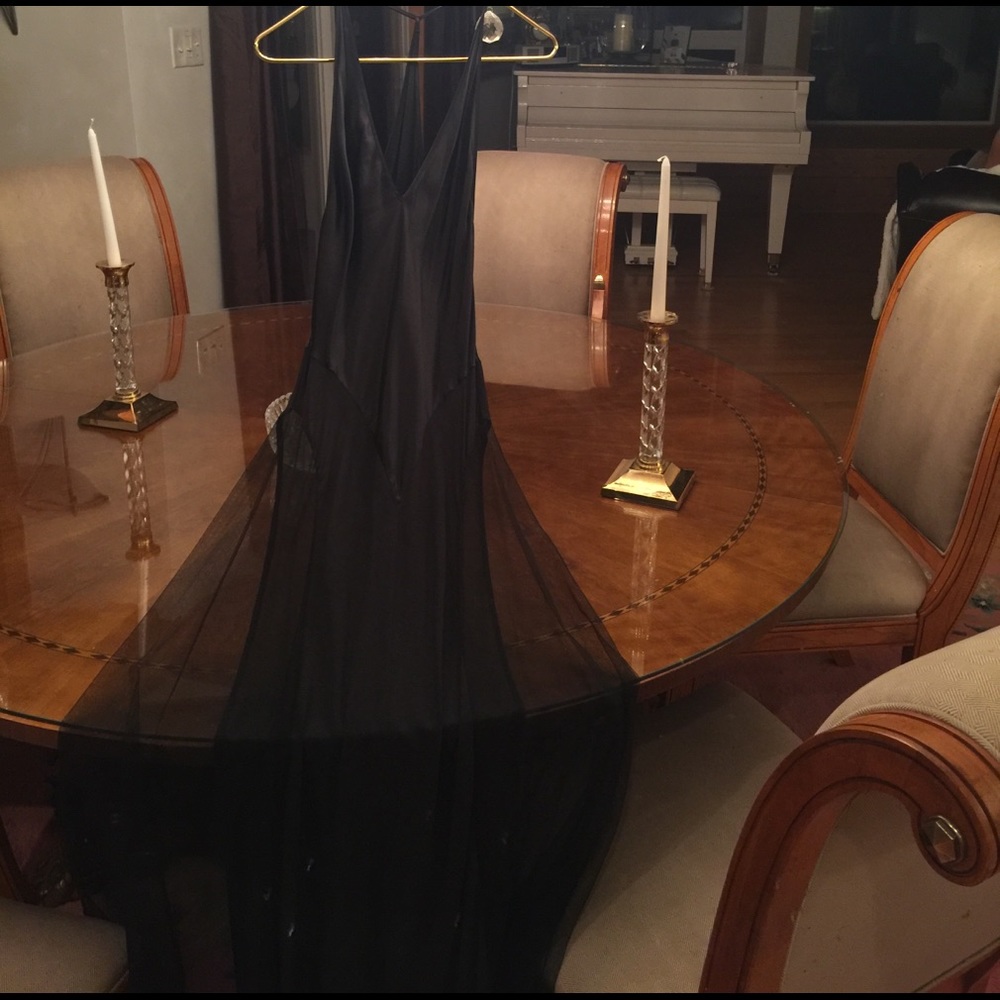 Gorgeous black silk Victoria's Secret nightgown!