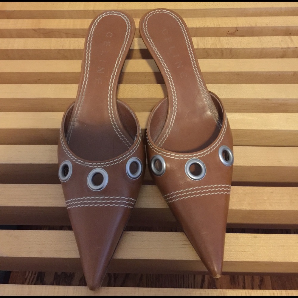 Celine tan mules