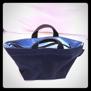 Herve Chapelier Small store Bag Navy/Light Blue