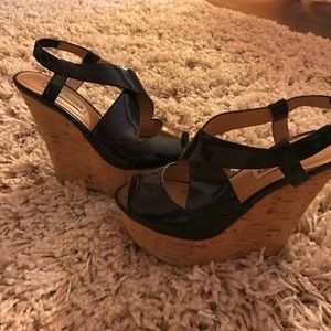 Steve Madden Black Wedges