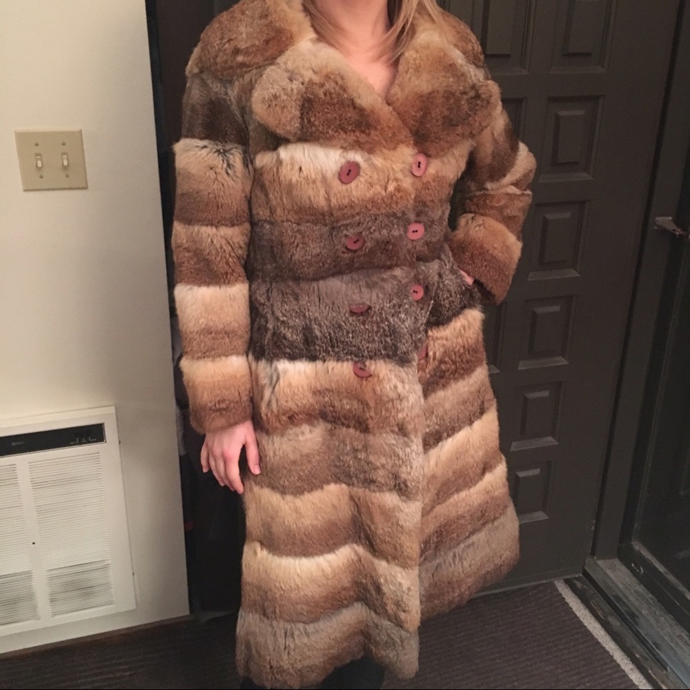 Vintage Rabbit Fur Coat -  Bohemian Style