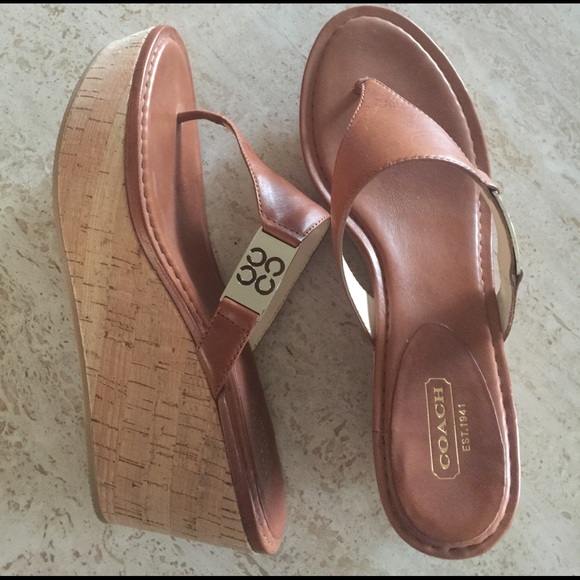 Coach Shoes - Coach Cork Wedge Sandals