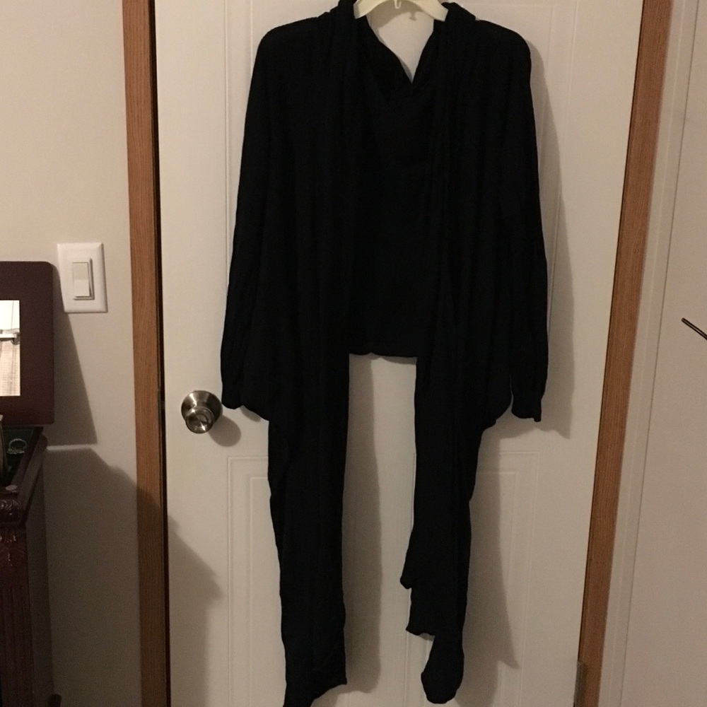 Black waterfall cardigan