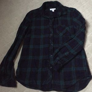 Dark Blue and Green Plaid Shirt🔴