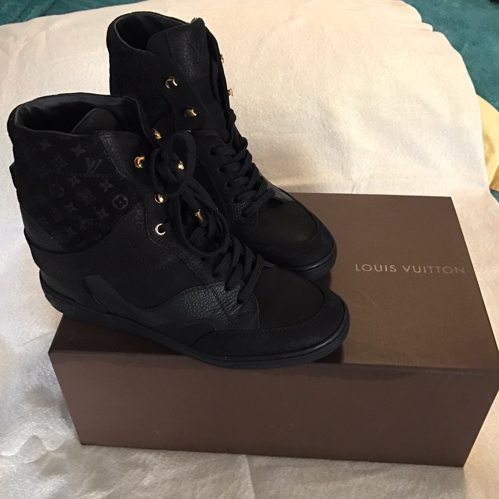 Louis Vuitton millennium wedge sneaker..