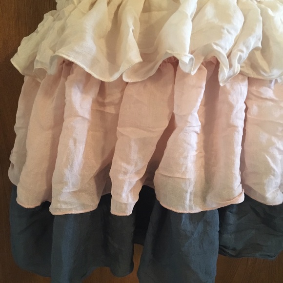 Pink, Cream & Blue Ruffled Dress - Picture 2 of 4