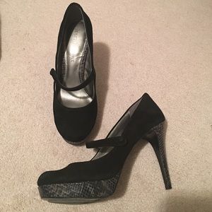 👊💥Audrey Brooke leather & snakeskin Mary Jane