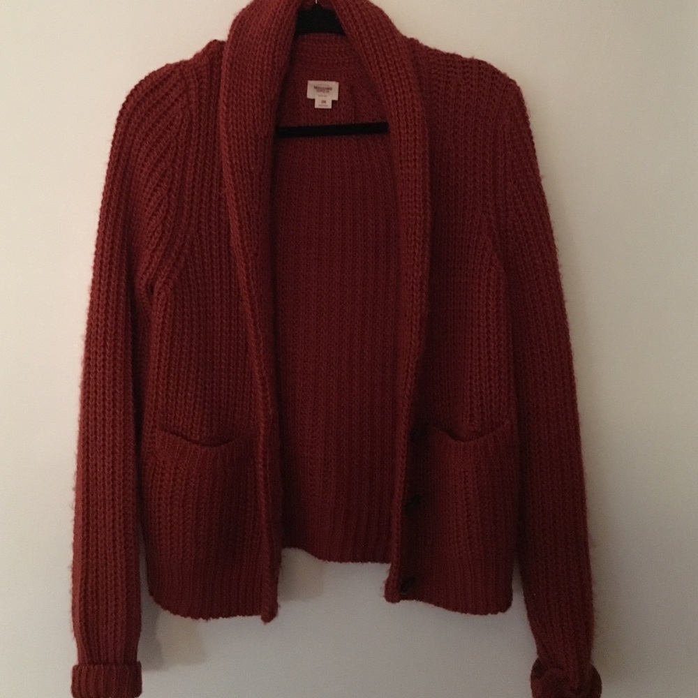 Burnt orange knit cardigan
