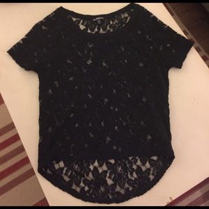 EUC Black Lace Express Top Blouse XS
