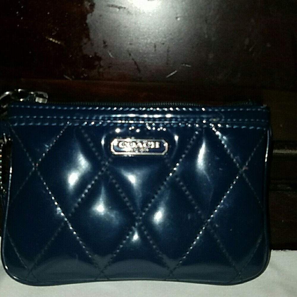 Navy Blue Coach Wristlet