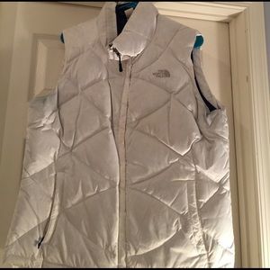 White quilted North Face vest, size XL