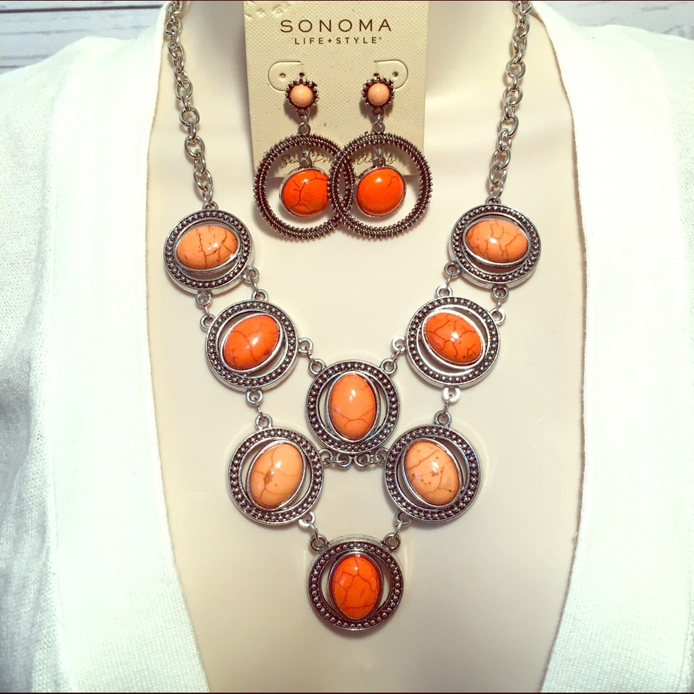Sonoma Orange necklace & Earrings