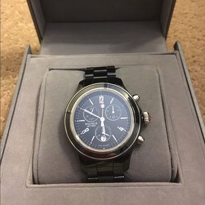 Michele Jetway Black Ceramic Watch
