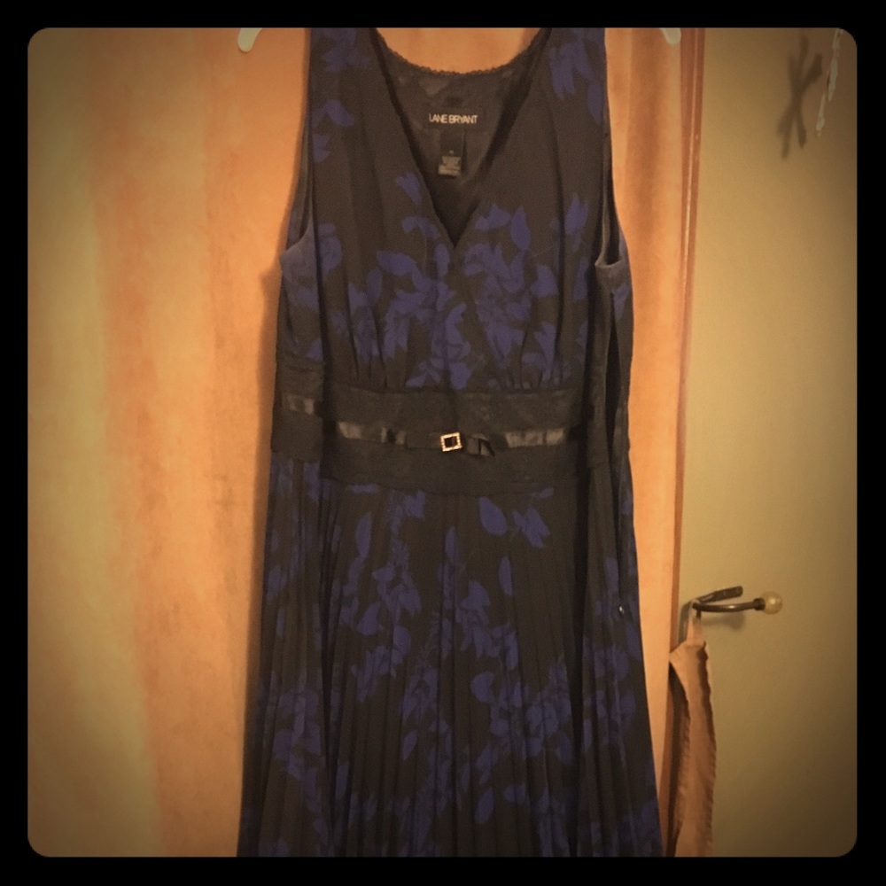 Lane Bryant v-neck dress with pleated skirt