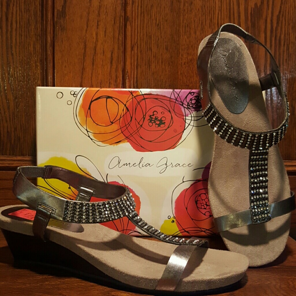 Silver rhinestone sandals