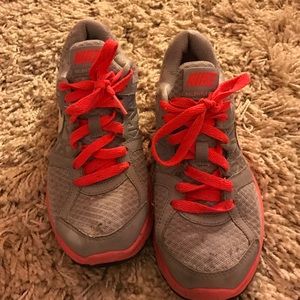 Gray and Neon Pink Nike Sneakers