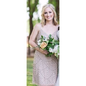 Adrianna Papell Sequin Blouson Dress (Taupe/Pink)