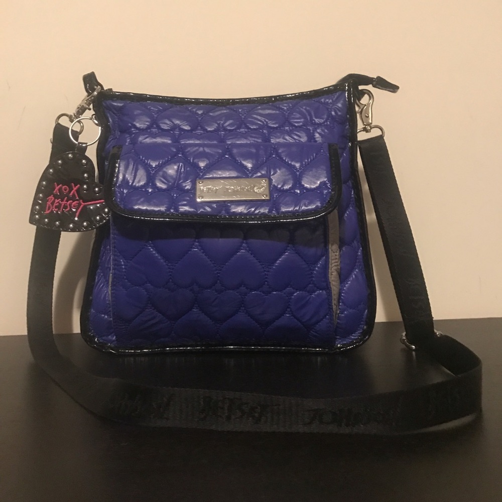 Blue & Gray Betsey Johnson Quilted Cross Body Bag