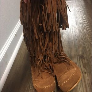 3 layer fringe boots. Worn maybe 3 times.