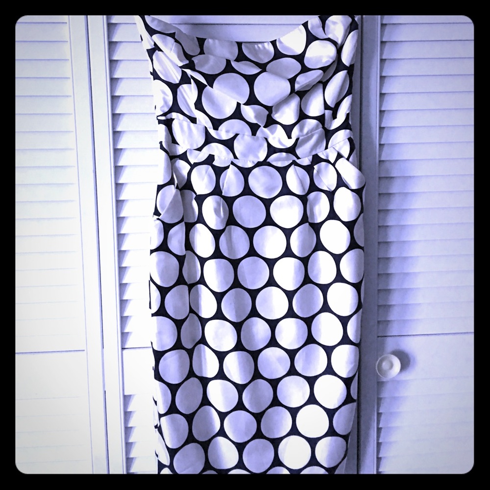 Banana Republic strapless polka dot dress