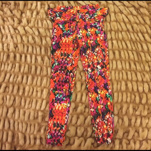 Nasty Gal Pants - Nasty Gal Electric Bloom Peplum Pant