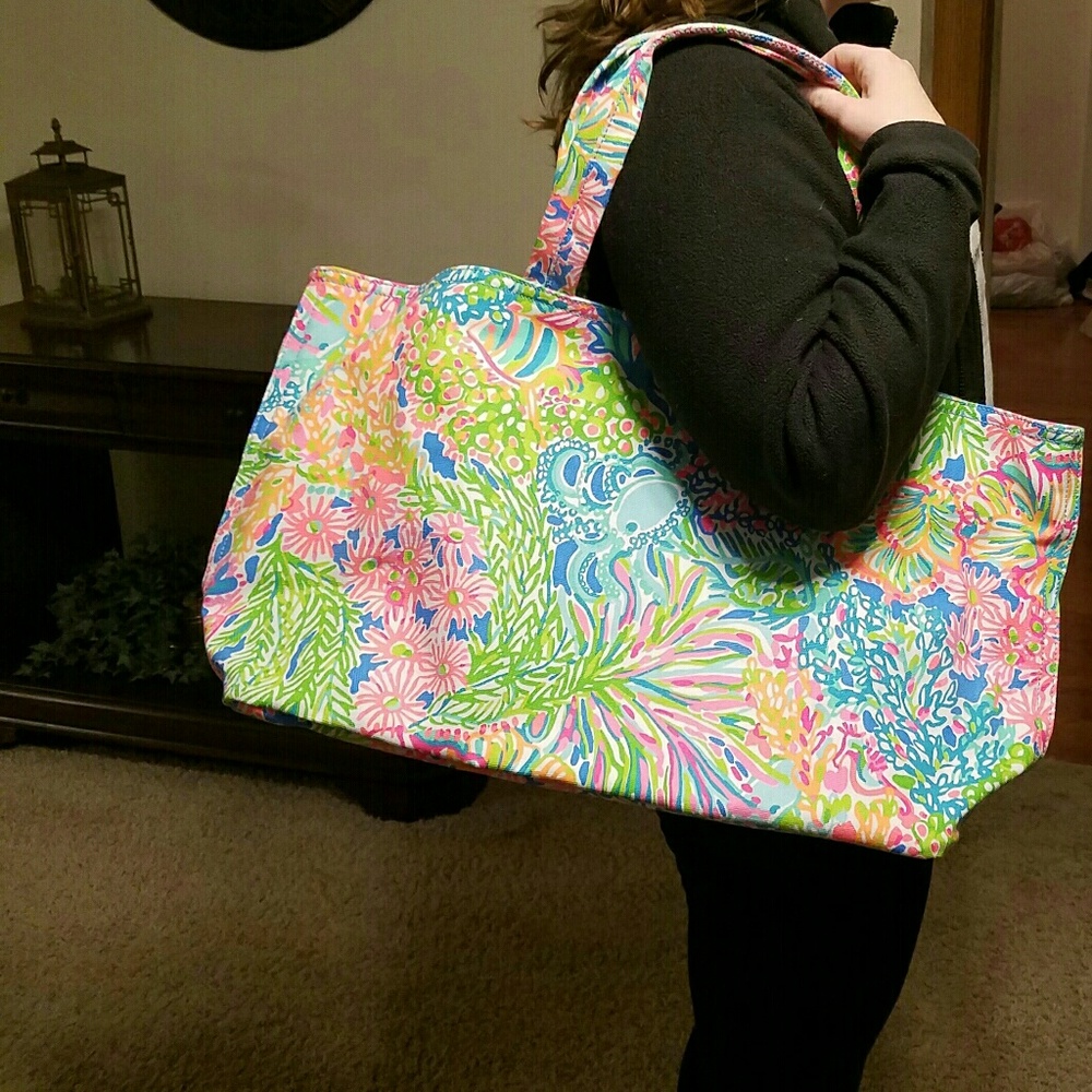 Large Palm Beach Tote - Lovers Coral