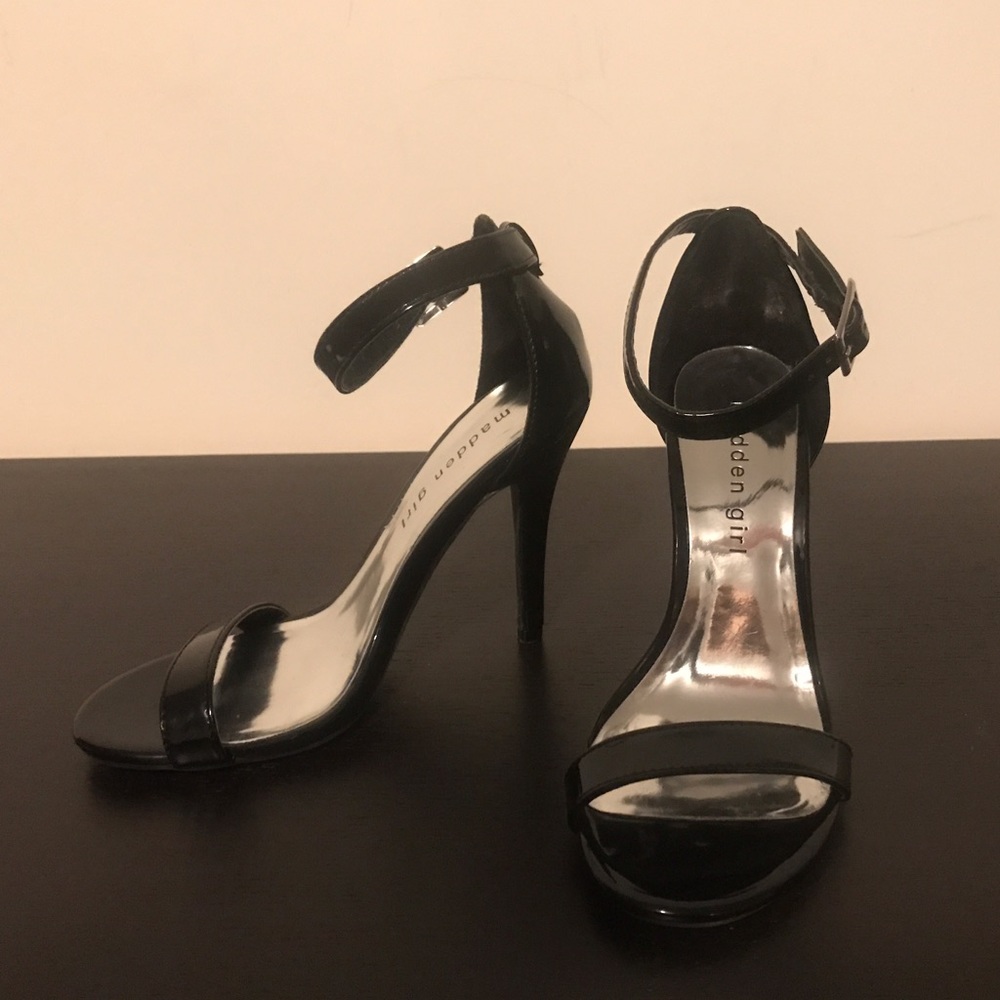 Black Madden Girl Strappy Heels