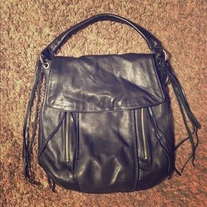 Black leather purse