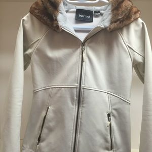 white/cream marmot spring mid weight jacket