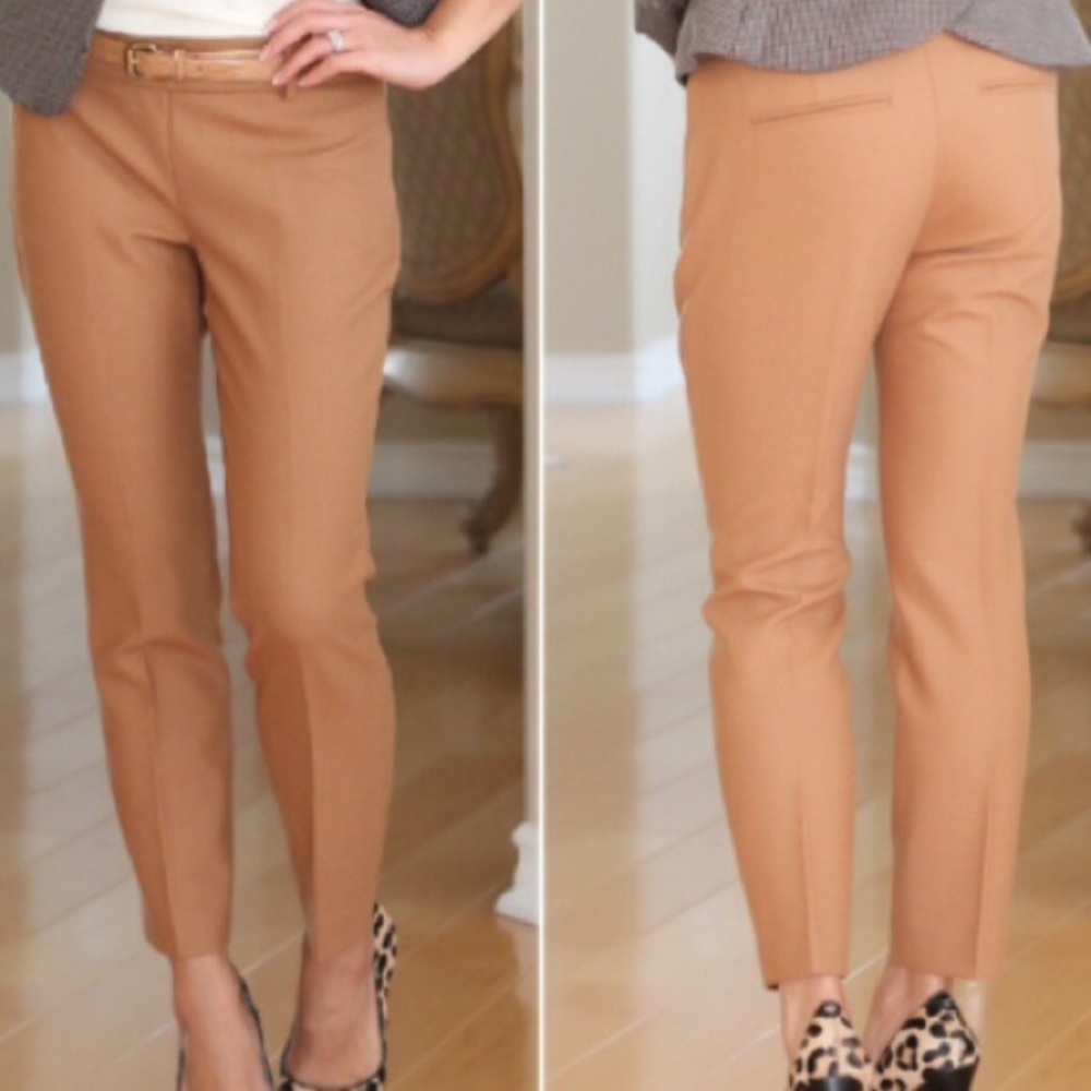 Tan J. Crew Minnie pants in wool. Size 4 p