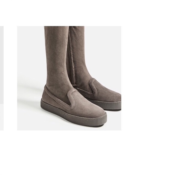 New! Zara Leather Over the knee Casual Boot size 6 - Picture 2 of 6
