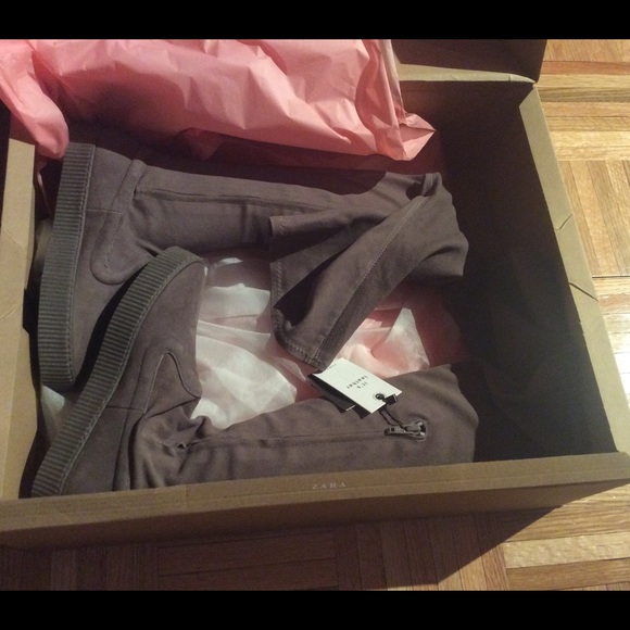 New! Zara Leather Over the knee Casual Boot size 6 - Picture 4 of 6