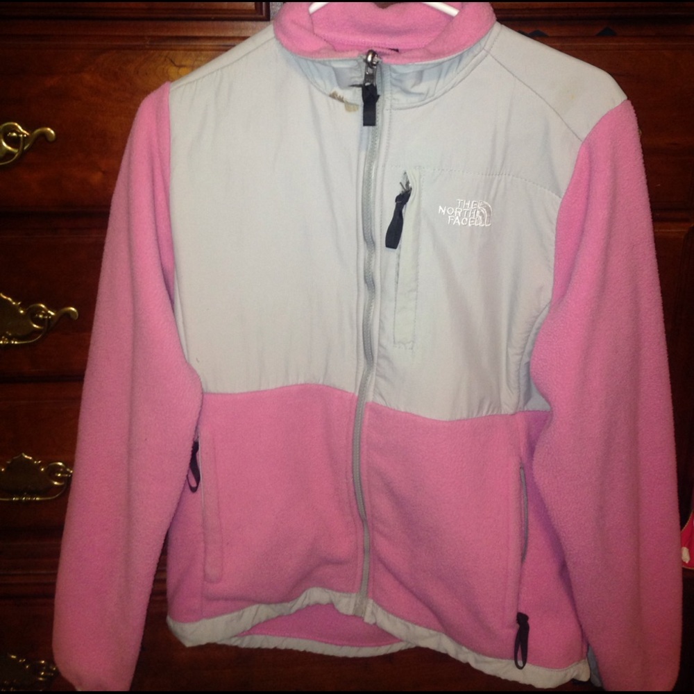 Pink Fleece North Face jacket.