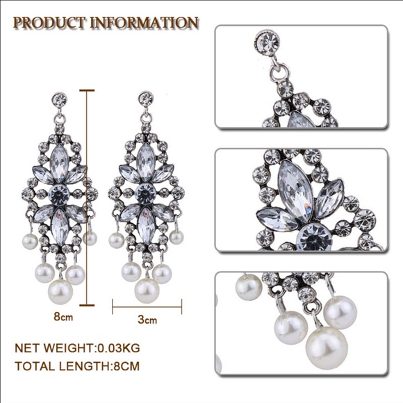 New Beautiful Dangle Statement Earrings - Picture 3 of 3