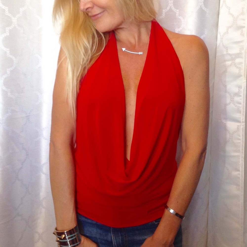 MvF plunge neck halter top