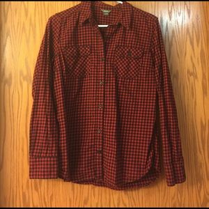 Eddie Bauer Red and Black Flannel Button Down