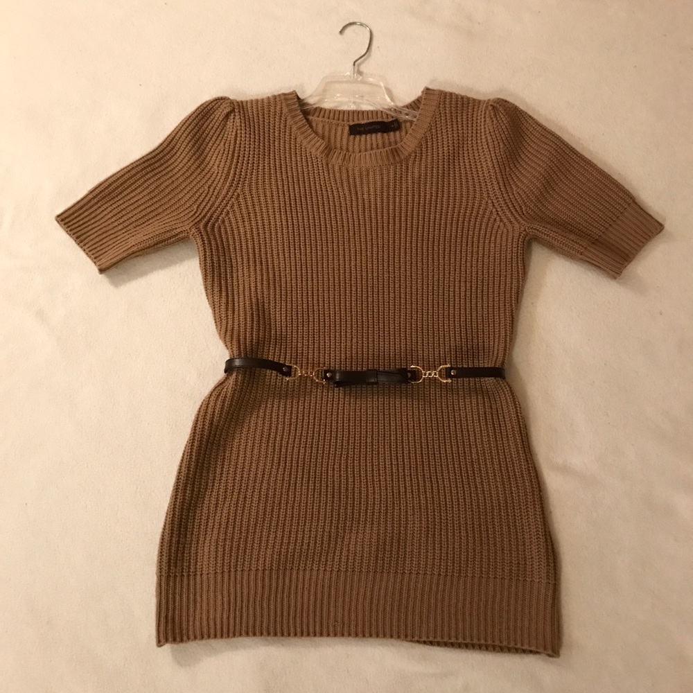 Camel short sleeve sweater top from TheLimited, M
