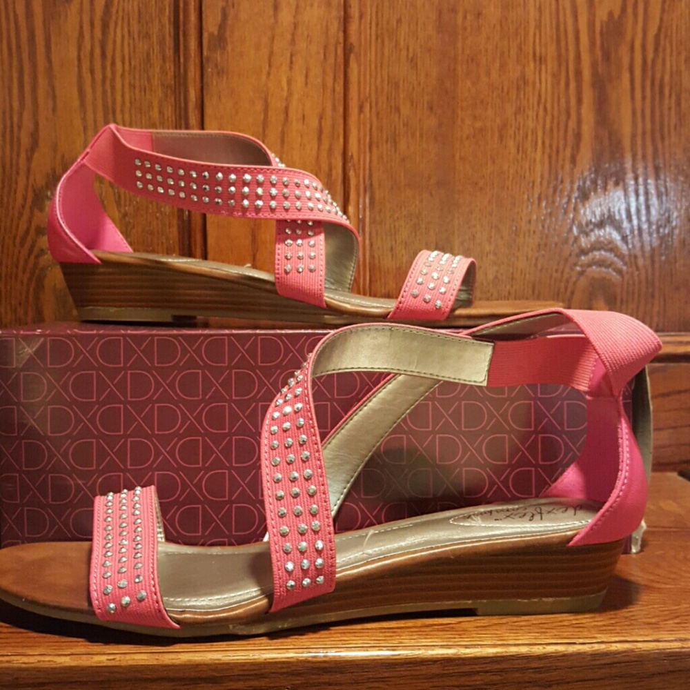 Pink strappy sandals