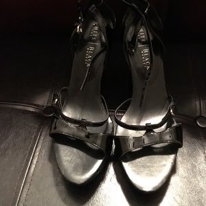 Black platform sandals