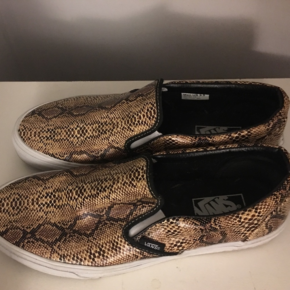 Vans snakeskin slip on sneakers