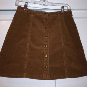Corduroy Button-Up Skirt