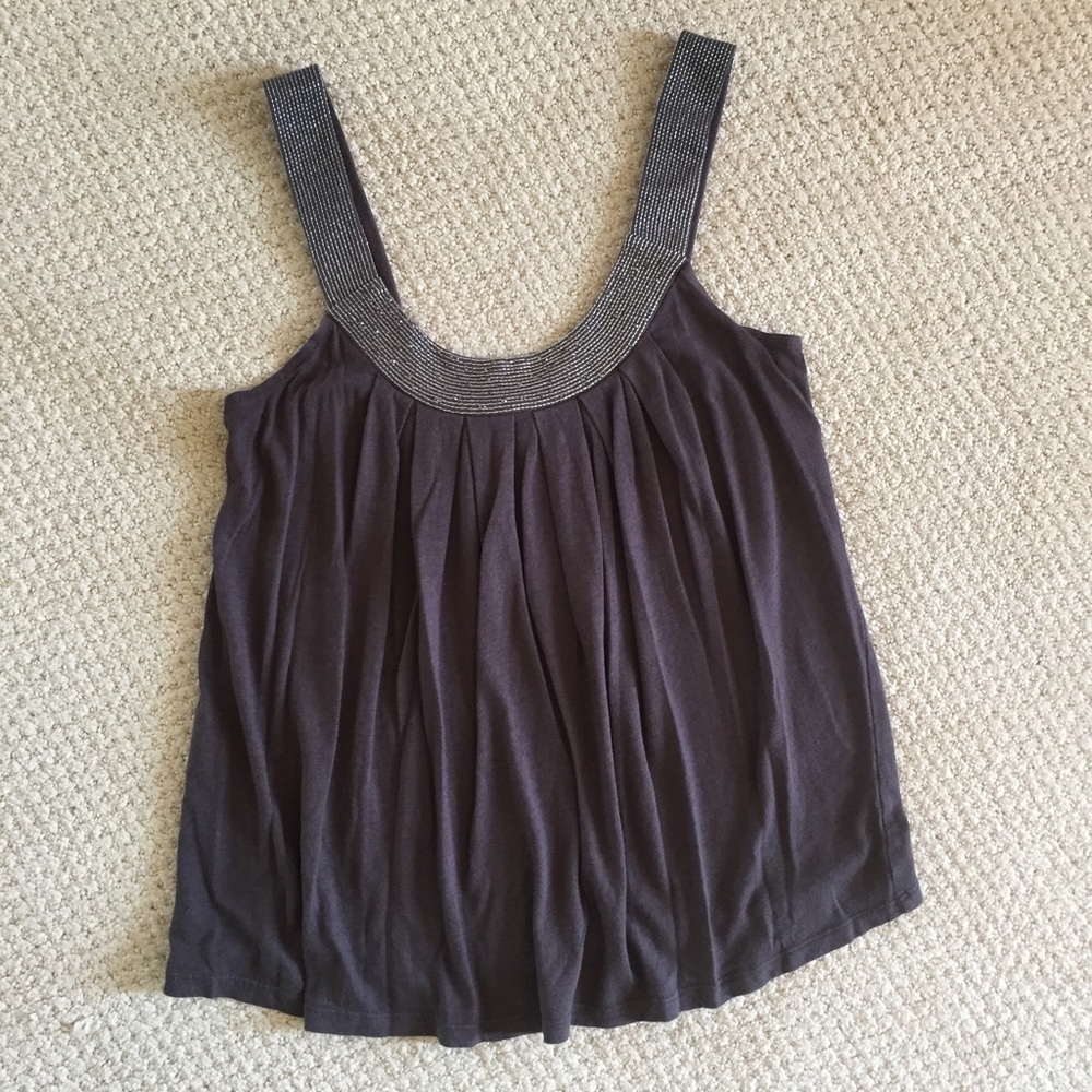 Express gray tank top with embellished neckline