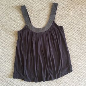 Express gray tank top with embellished neckline