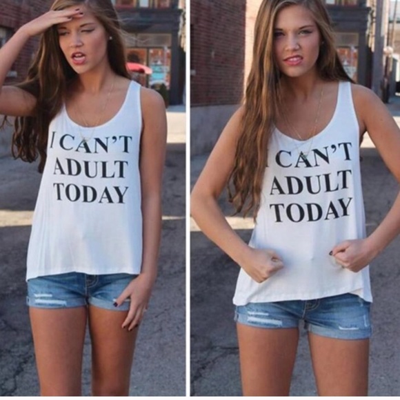 I cant adult today tank top - Picture 2 of 3