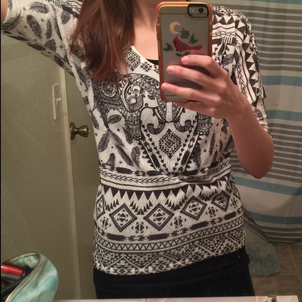 Elephant Print Half Sleeve Shirt