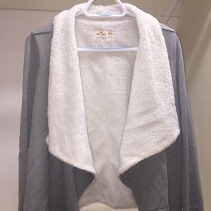 warm cozy faux fur cardigan