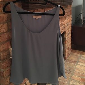 Ann Taylor Fluid Tank in Horizon Haze Blue
