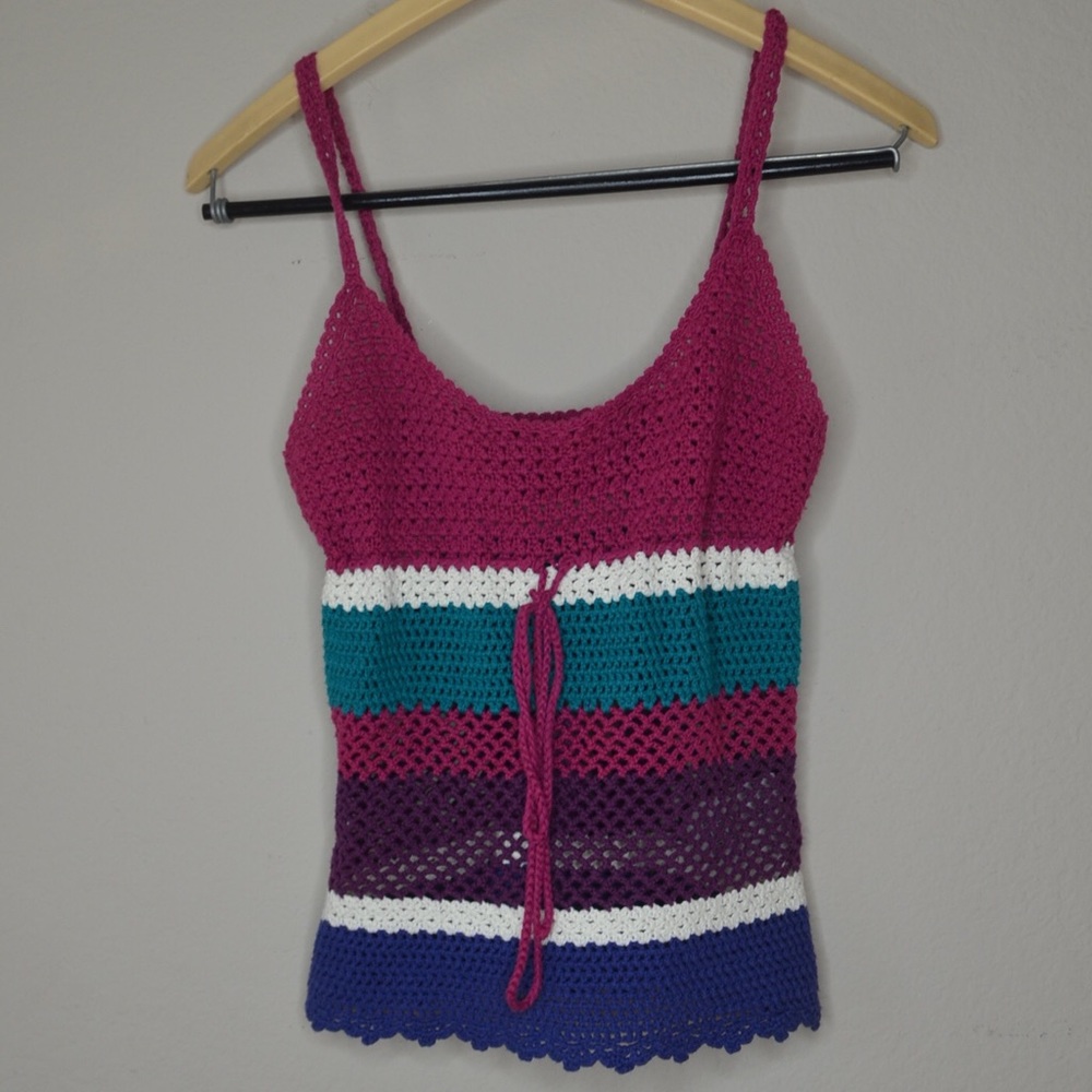 Size small colored crochet top